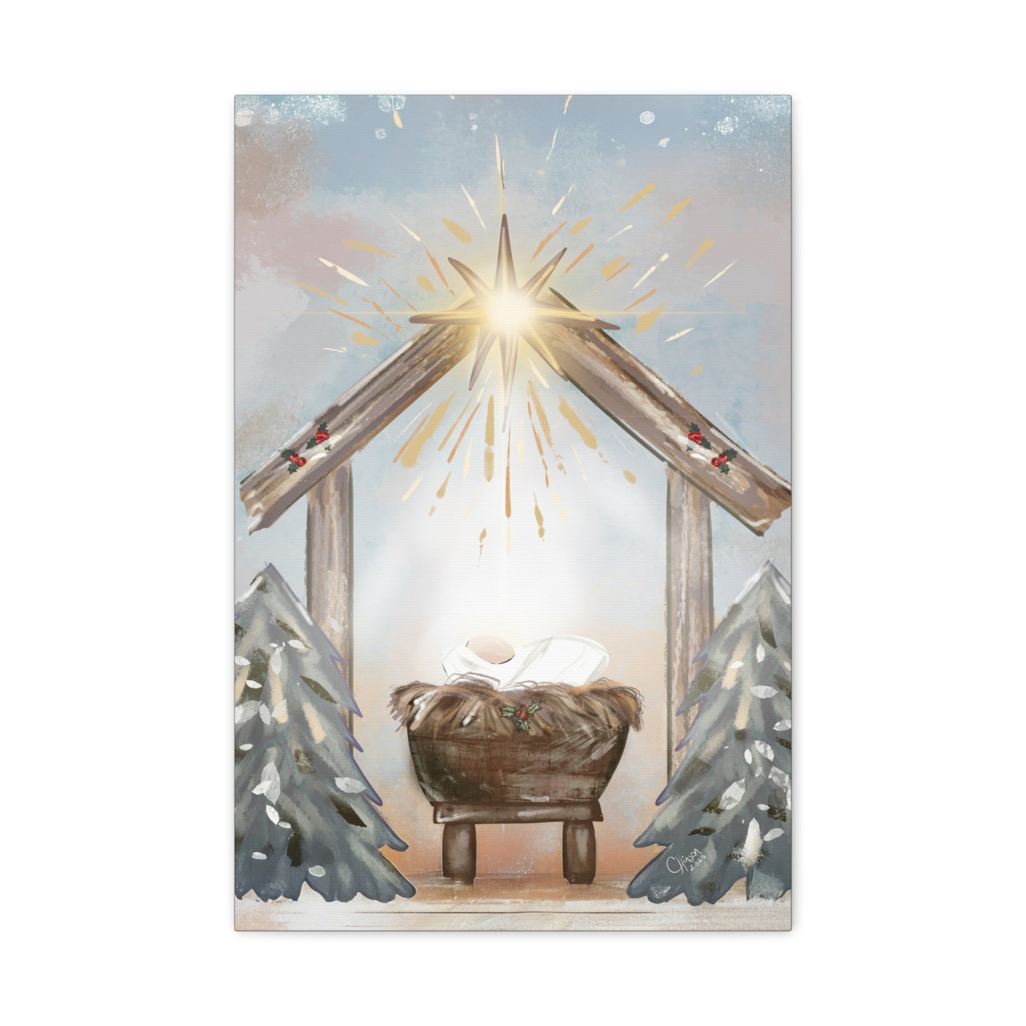 Joy to the World – Digital Nativity Art Print