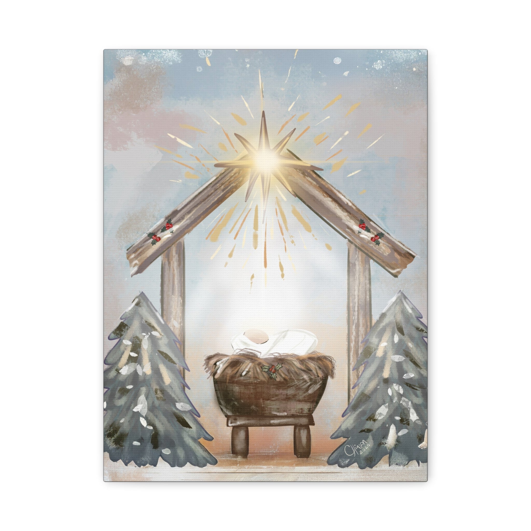 Joy to the World – Digital Nativity Art Print