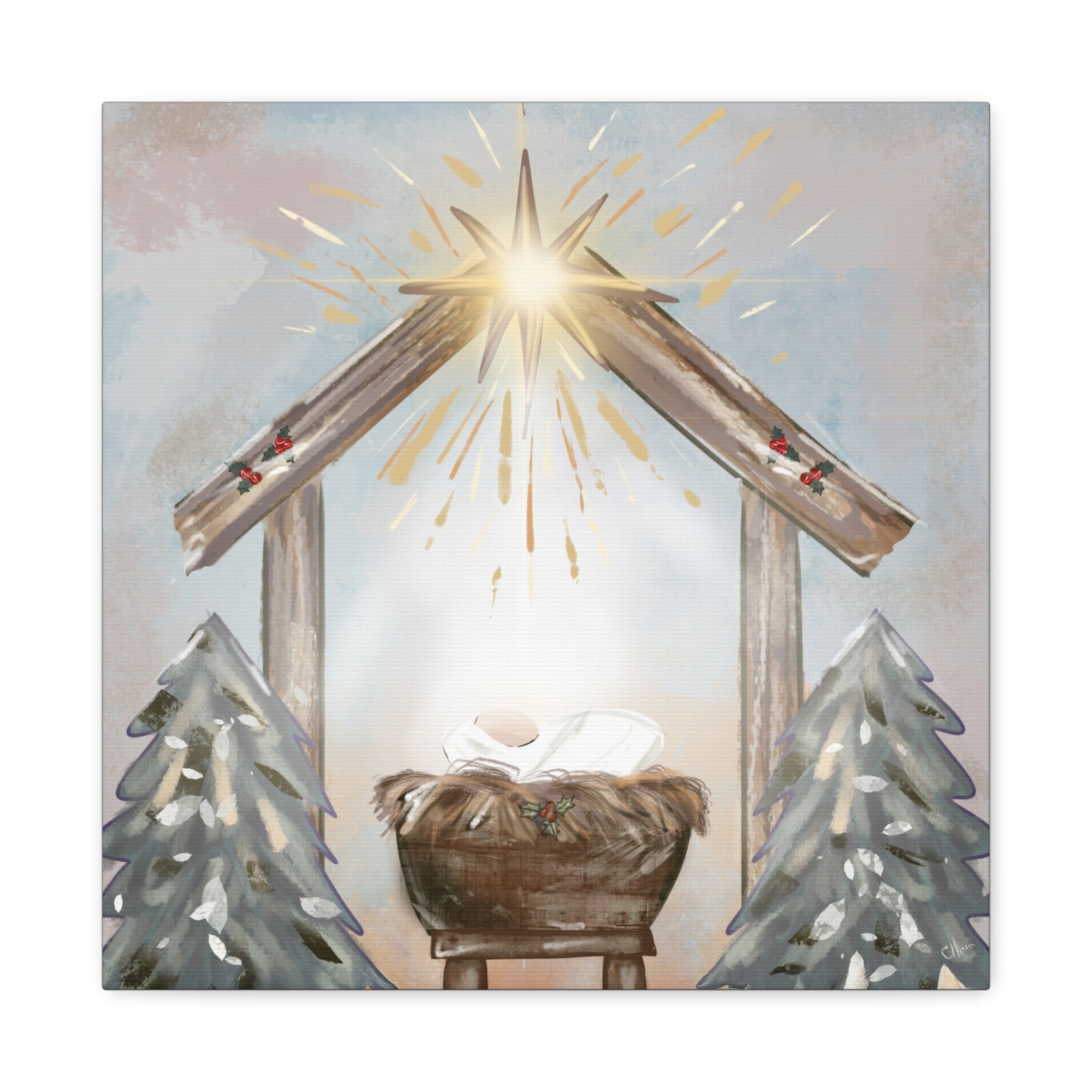 Joy to the World – Digital Nativity Art Print