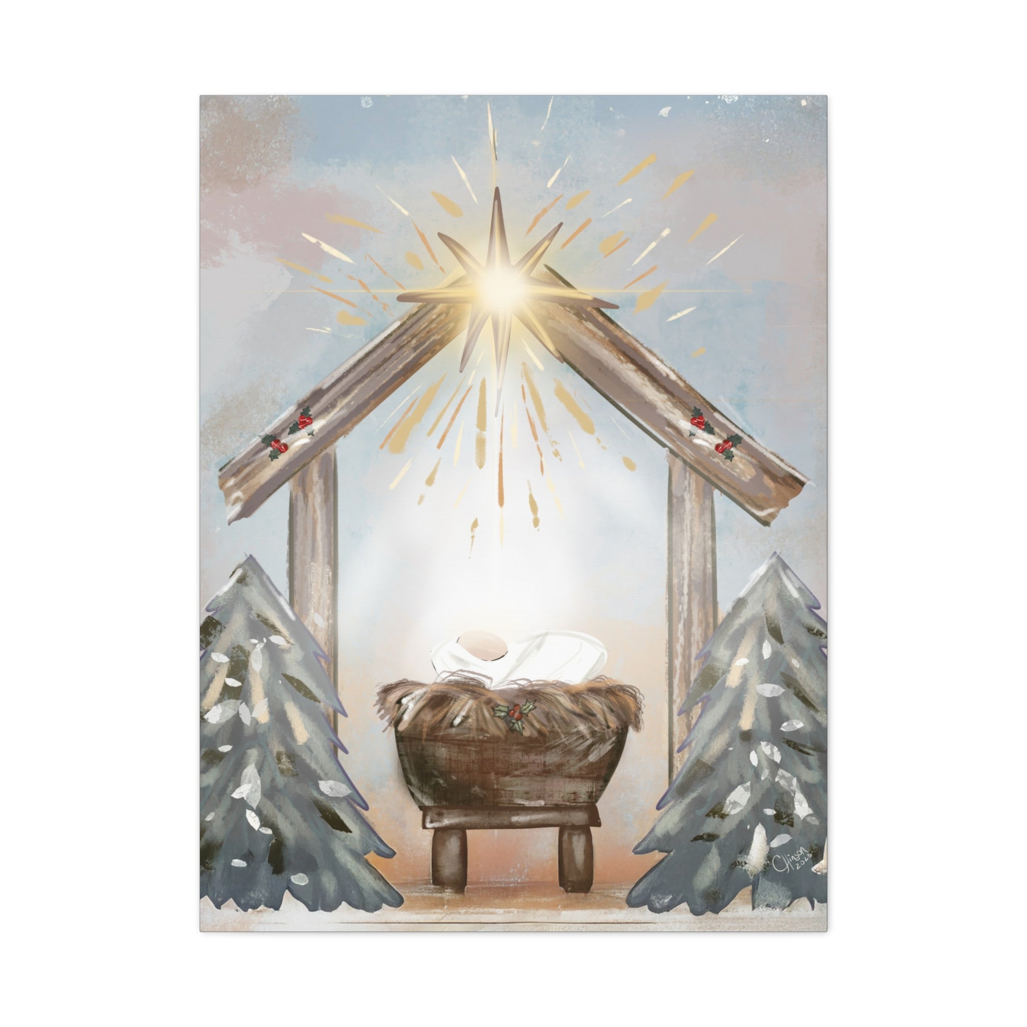Joy to the World – Digital Nativity Art Print