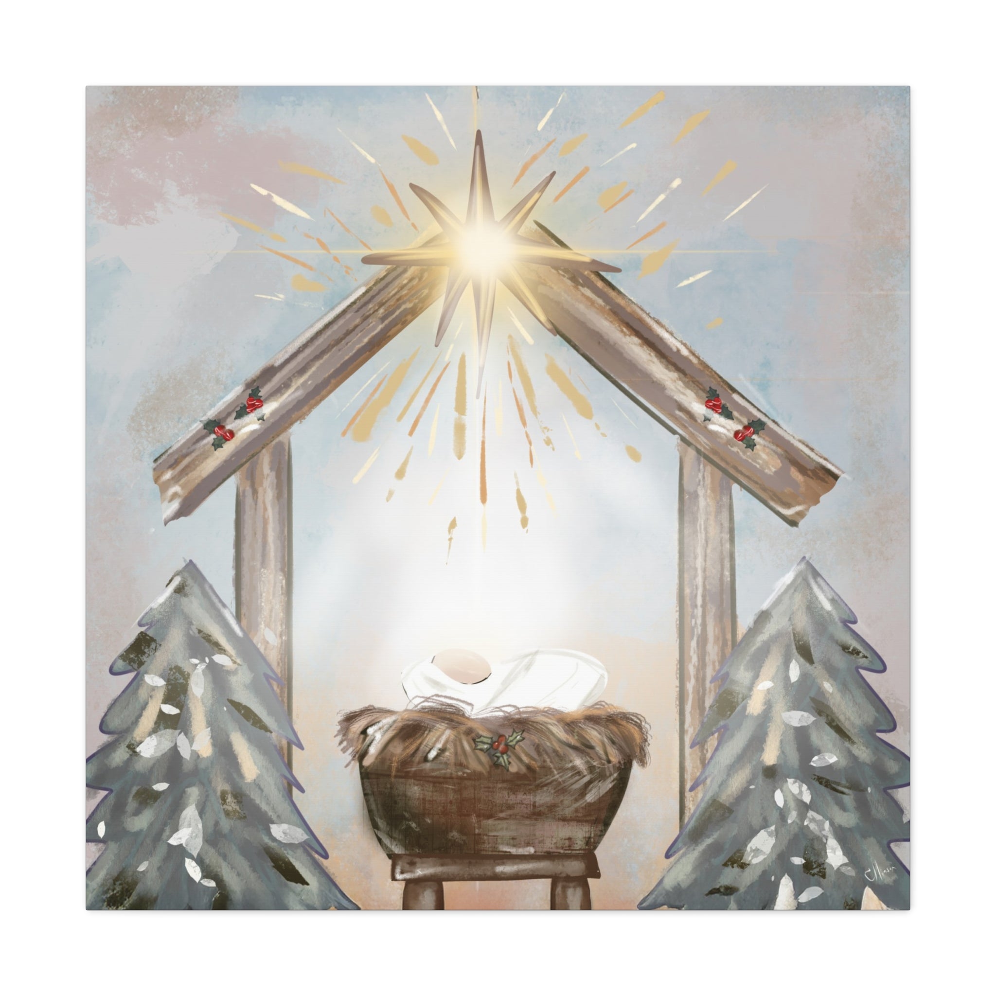 Joy to the World – Digital Nativity Art Print