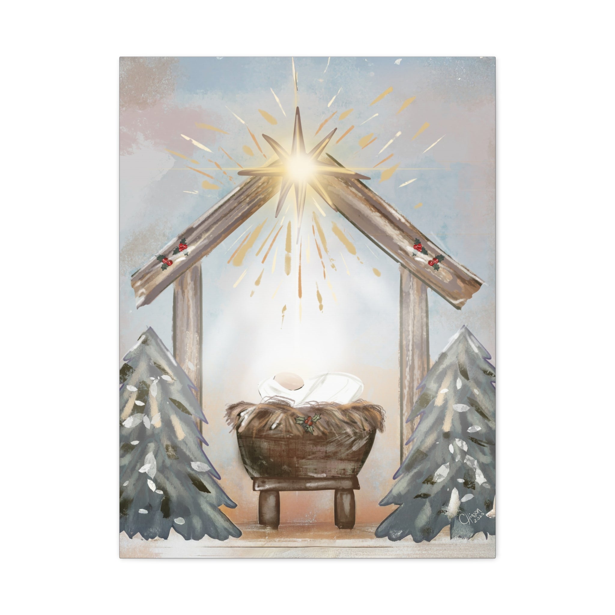 Joy to the World – Digital Nativity Art Print