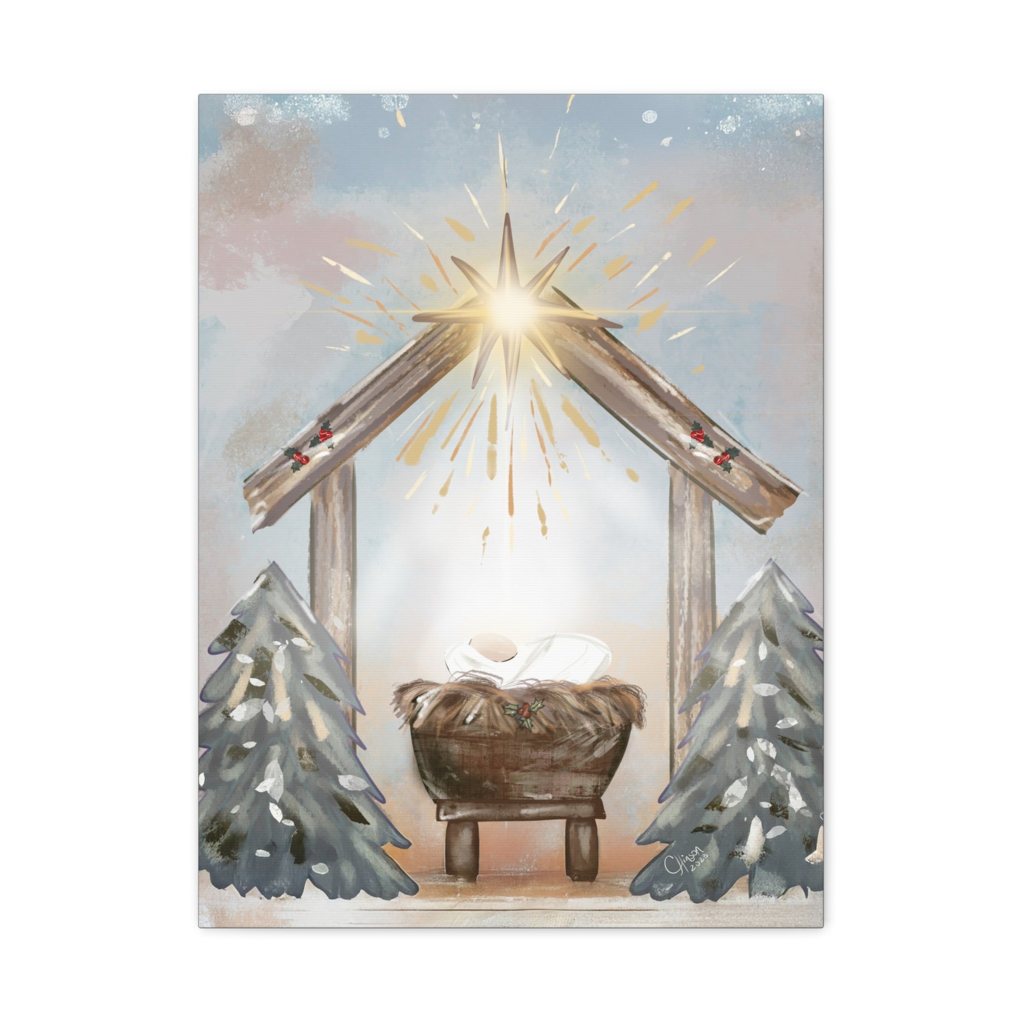 Joy to the World – Digital Nativity Art Print