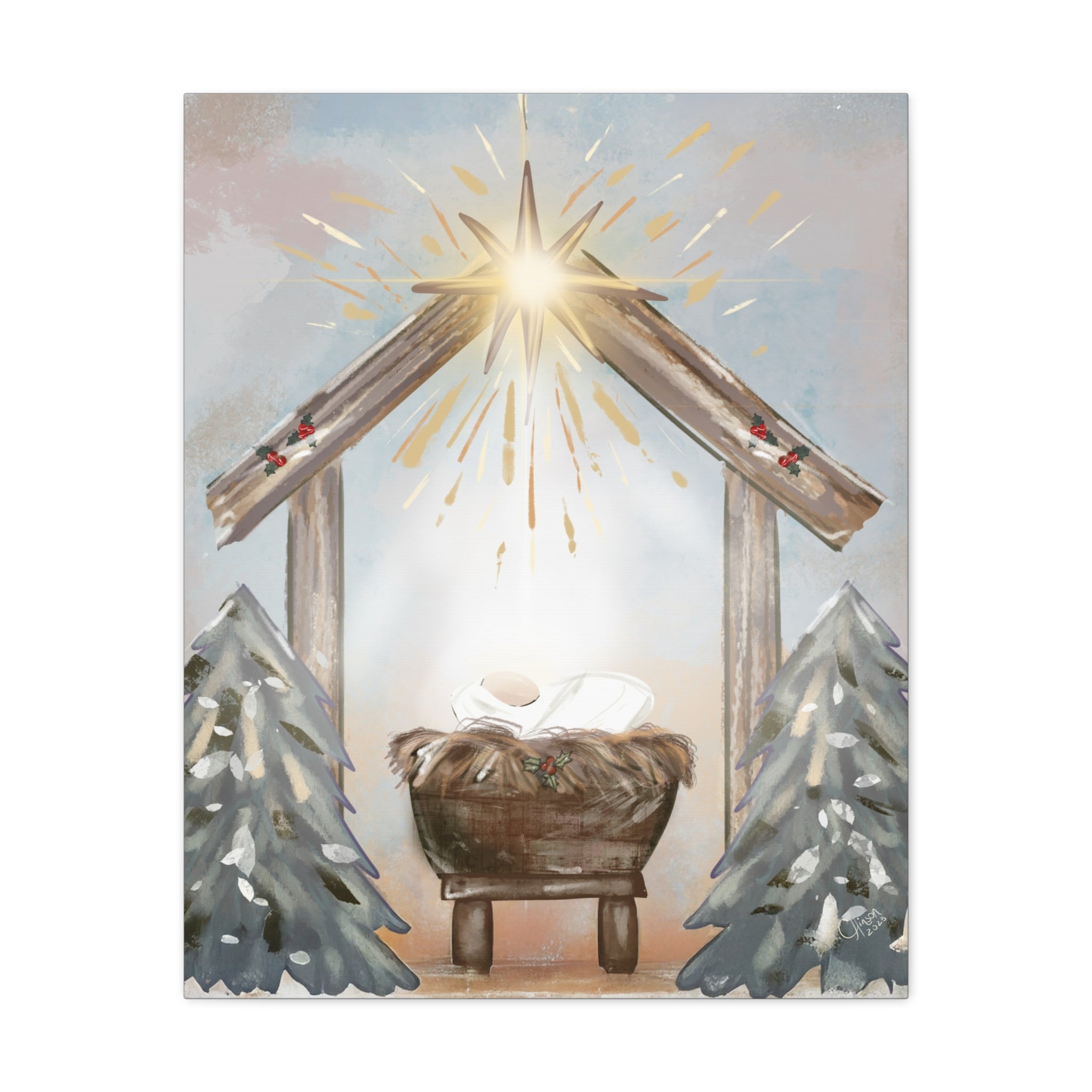 Joy to the World – Digital Nativity Art Print