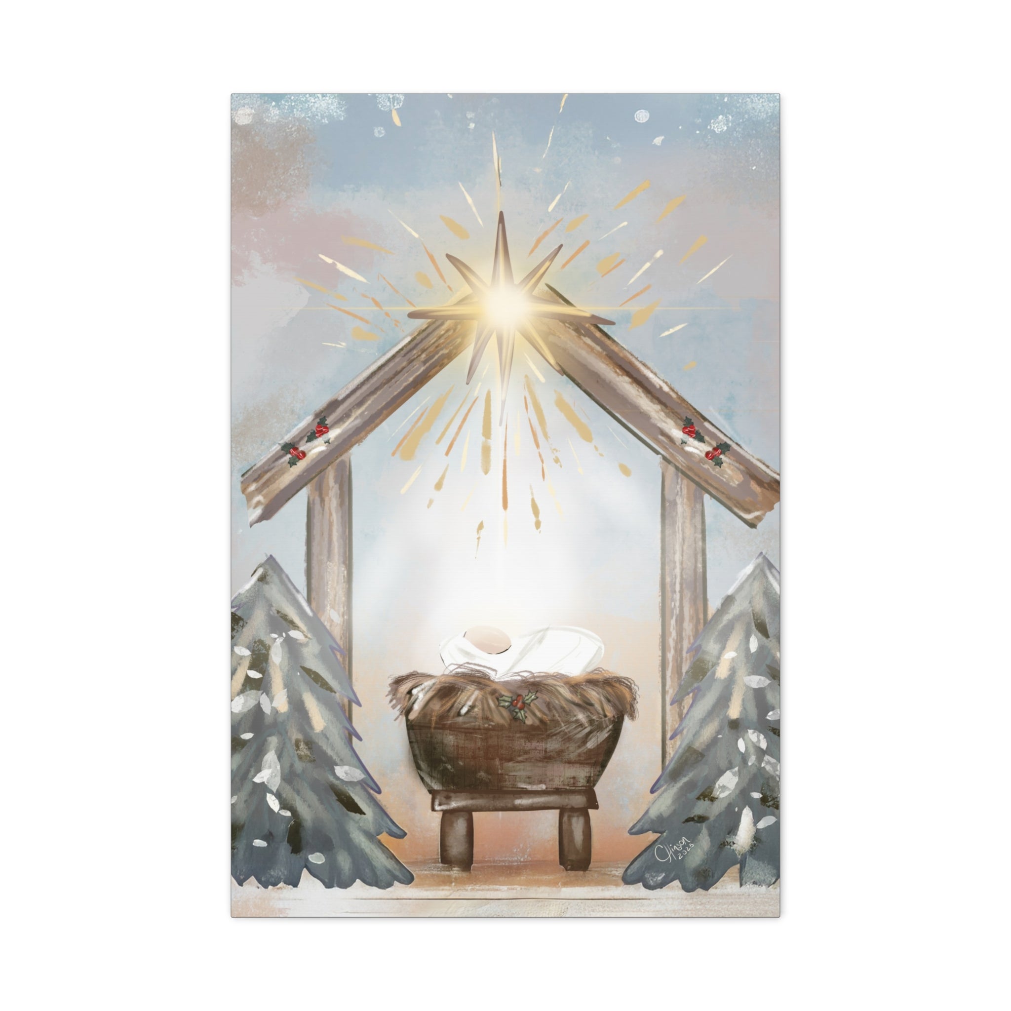 Joy to the World – Digital Nativity Art Print