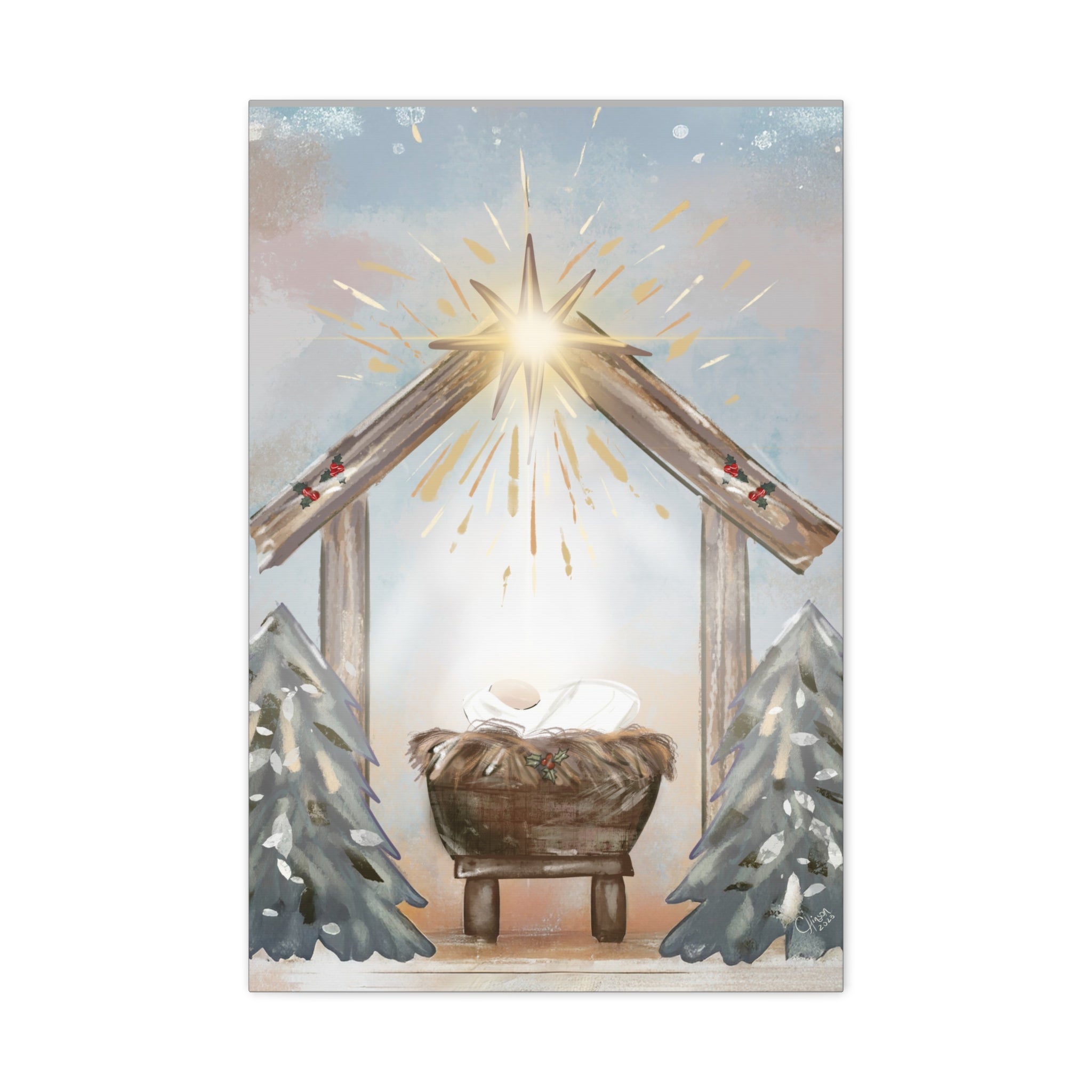 Joy to the World – Digital Nativity Art Print