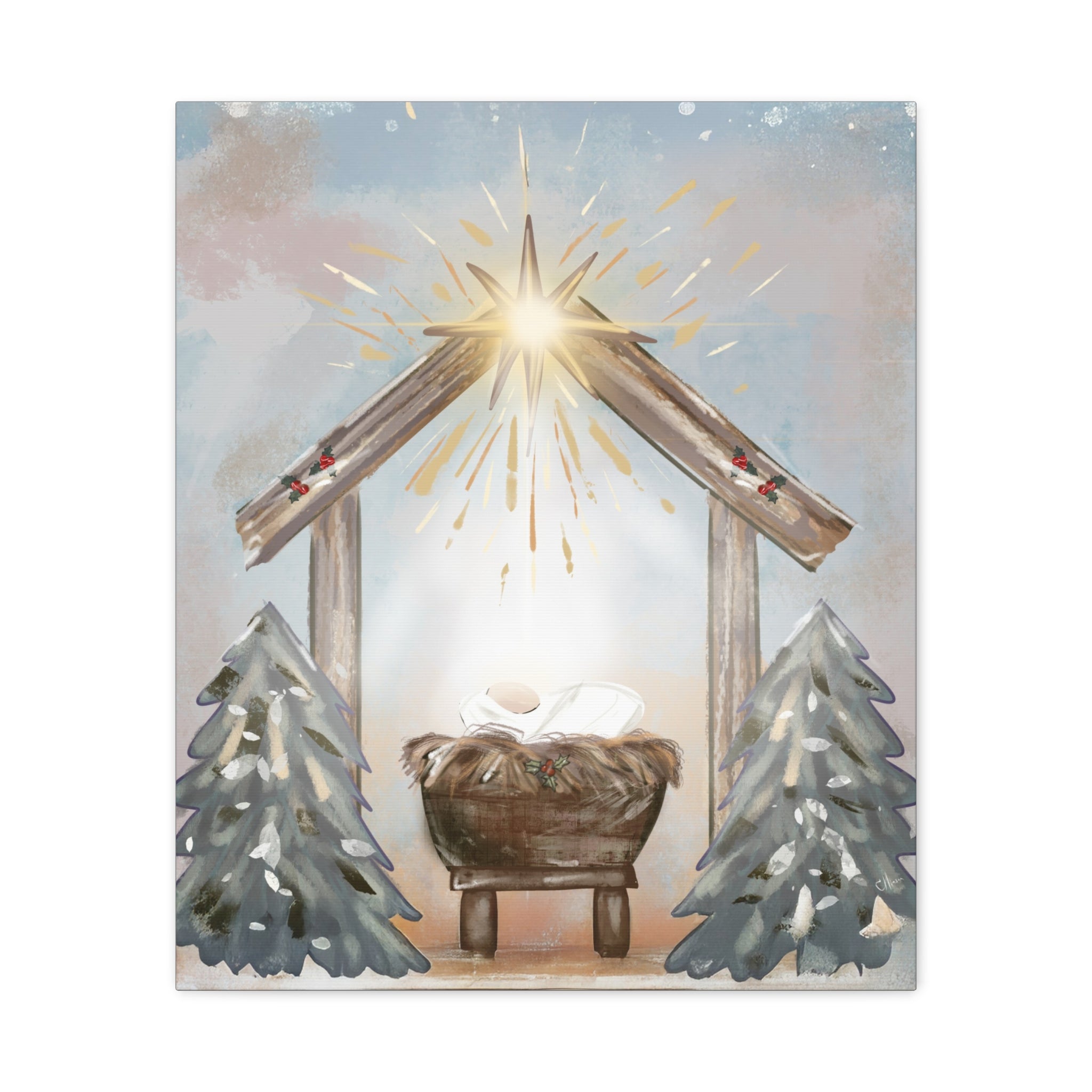 Joy to the World – Digital Nativity Art Print