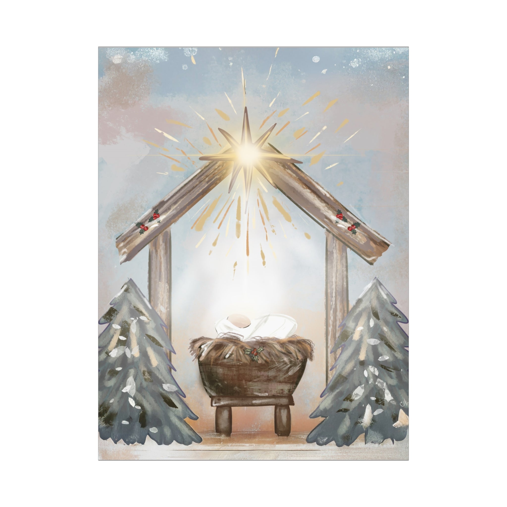 Joy to the World – Digital Nativity Art Print