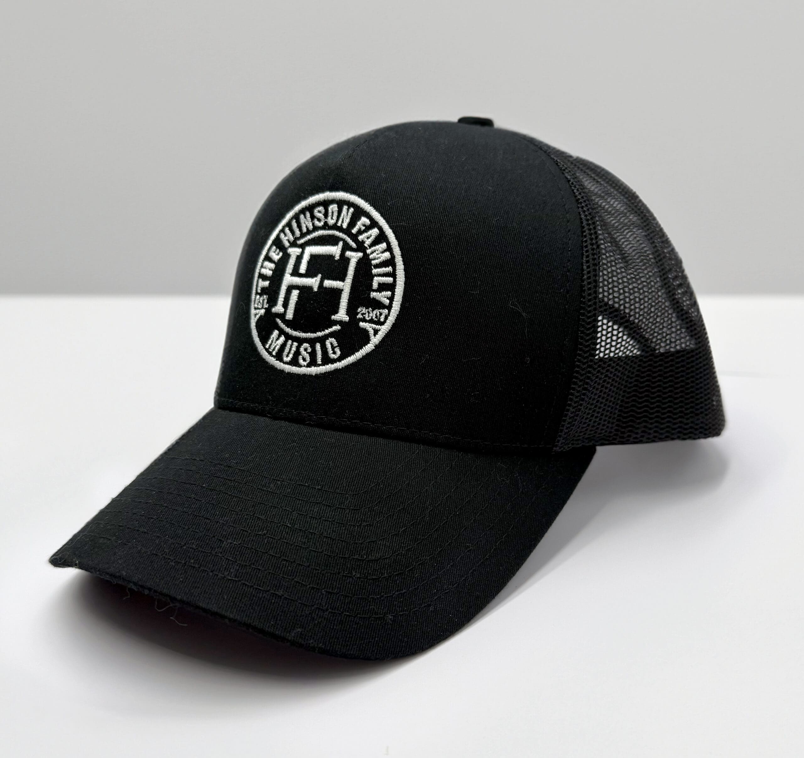 Hinson Family Black & White Logo Embroidered Trucker Cap image 0
