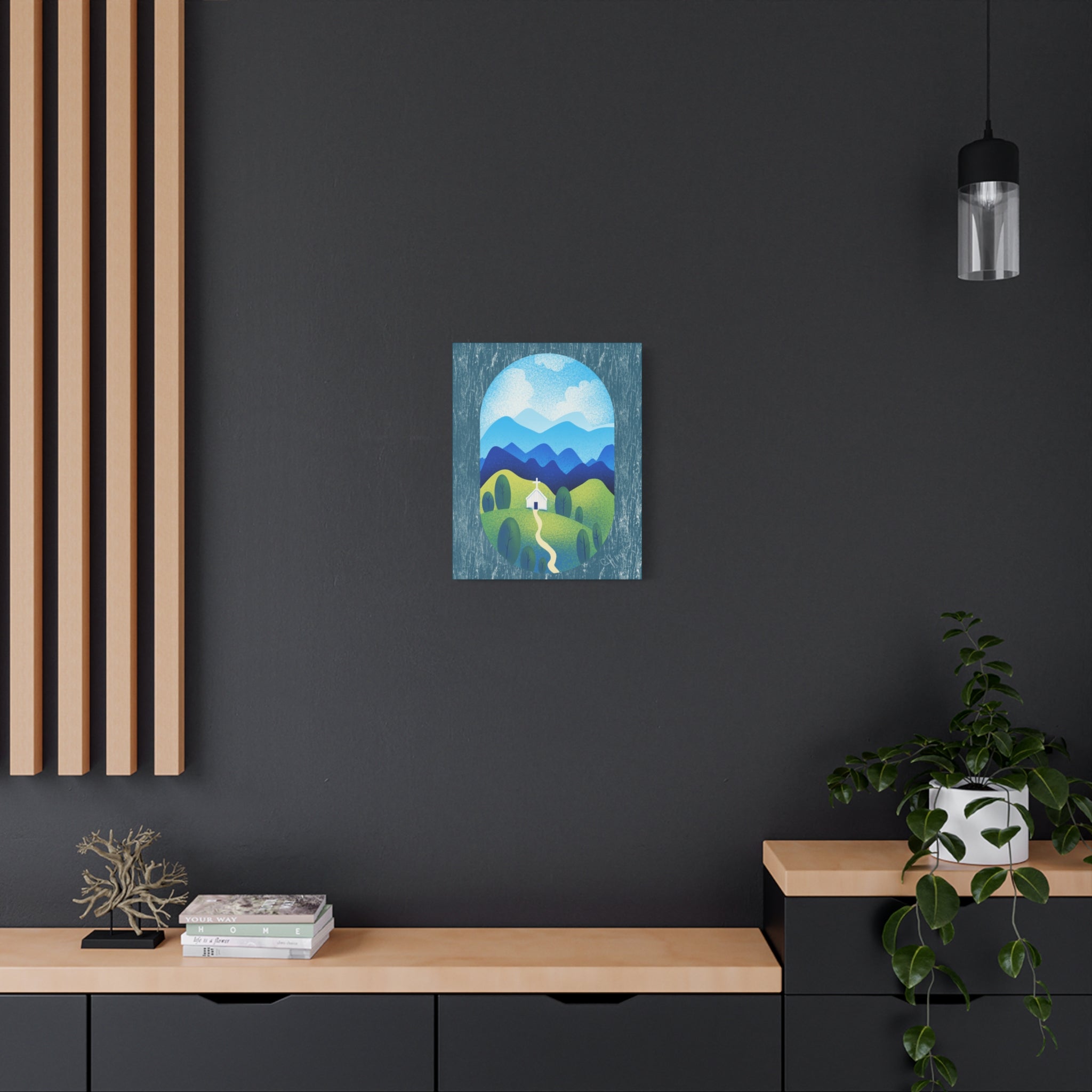 Faith in the Valley – Scenic Church Canvas Wall Art