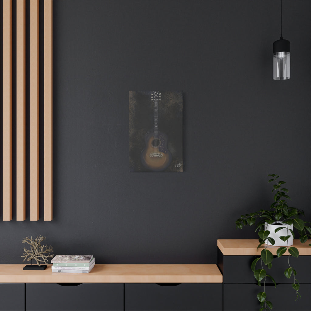 “Gibson Guitar” – Canvas Print of Artwork by Christy Hinson
