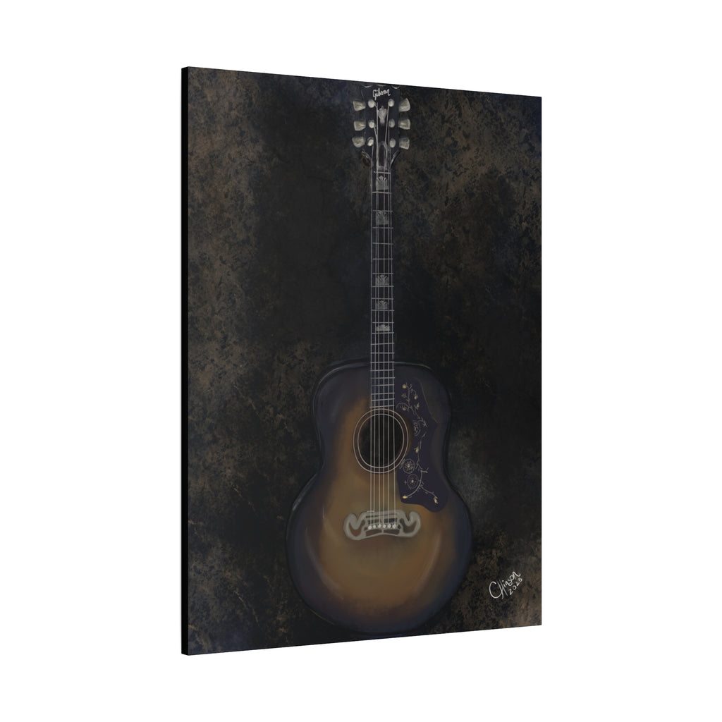 “Gibson Guitar” – Canvas Print of Artwork by Christy Hinson