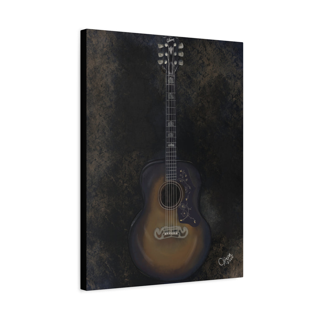 “Gibson Guitar” – Canvas Print of Artwork by Christy Hinson