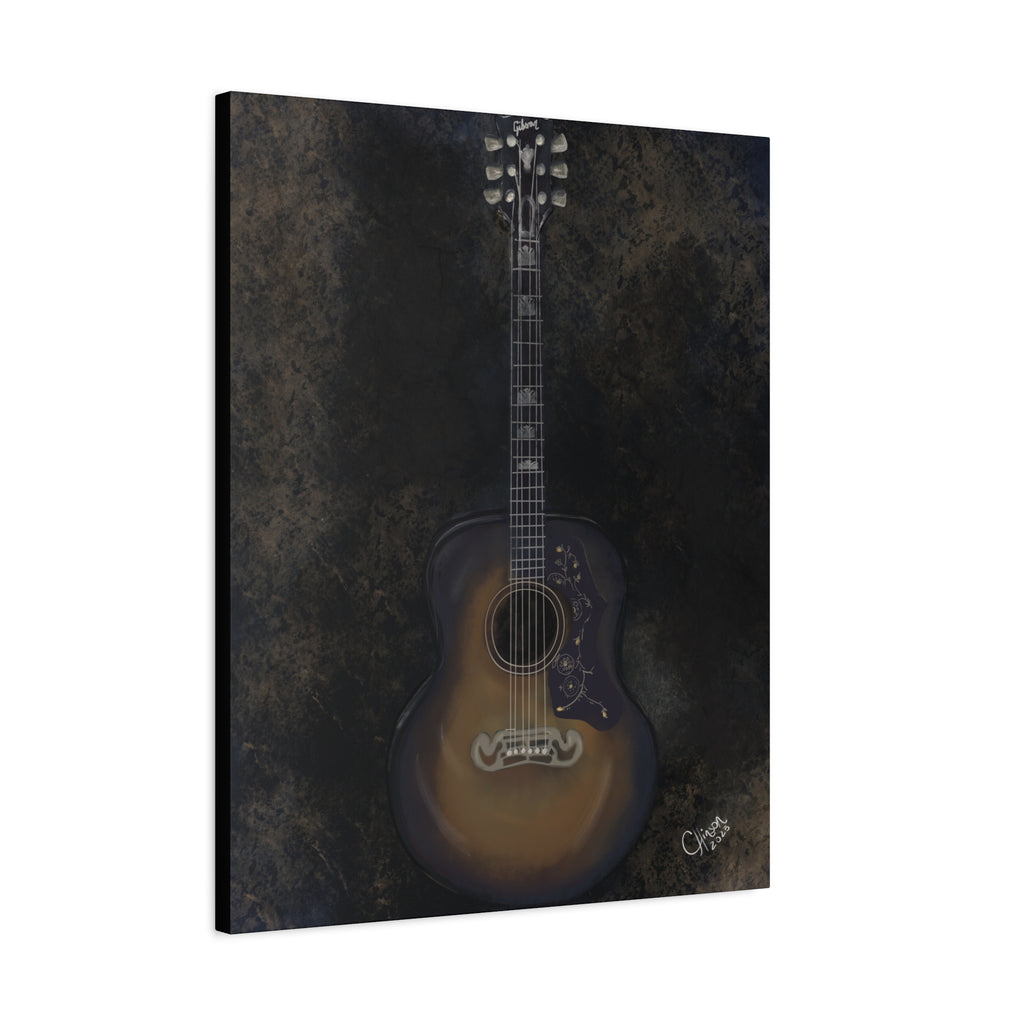 “Gibson Guitar” – Canvas Print of Artwork by Christy Hinson