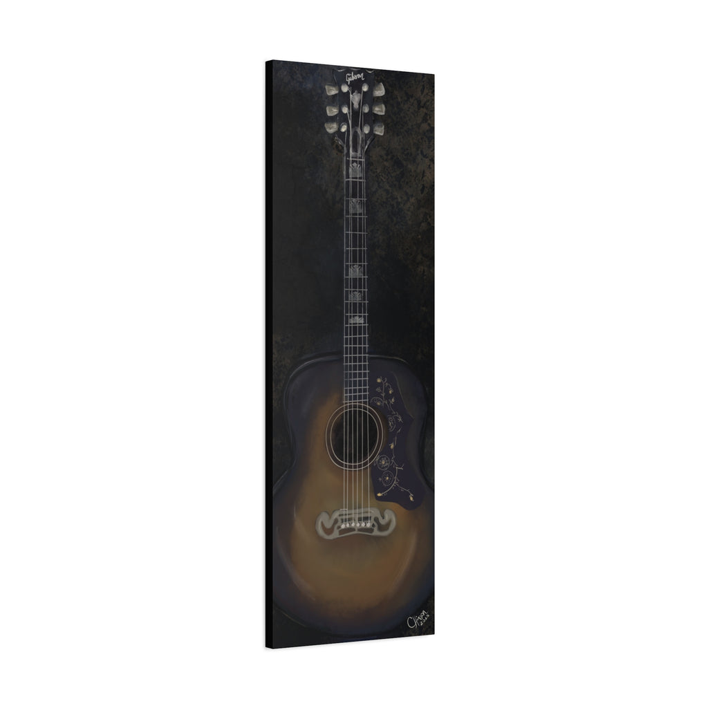 “Gibson Guitar” – Canvas Print of Artwork by Christy Hinson