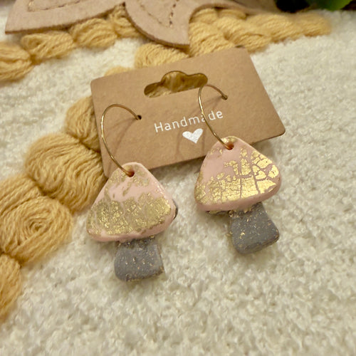 Fairy Forest Mushroom Earrings – Handmade Polymer Clay Jewelry